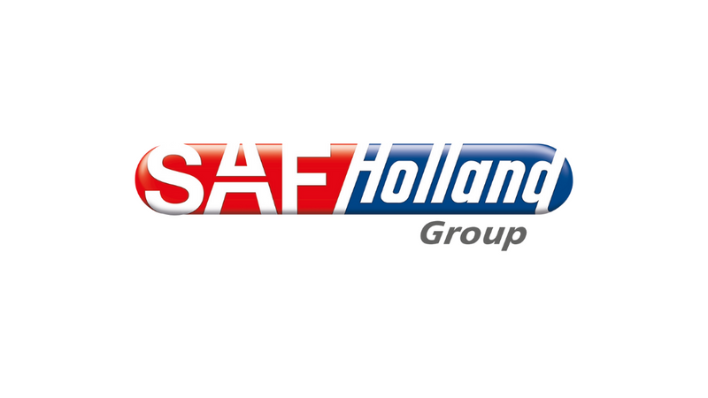 Logotipo de SAF Holland Group sobre fondo blanco